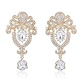MEEDOZ 2 Pieces Crystal Rhinestone Marquise Pear-Shaped Teardrop Flower Brooch Pin Set for Women DIY Bridal Wedding Bouquet Kit (Gold-02)
