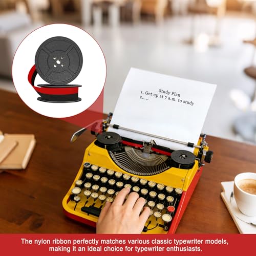 pangutheos Schreibmaschine Farbband, 10M x 13MM Schreibmaschinenband, Farbband Schreibmaschine für DIN 2103 32755 und Andere Alte Schreibmaschinen, Klare und Präzise Druckergebnisse (Rot)