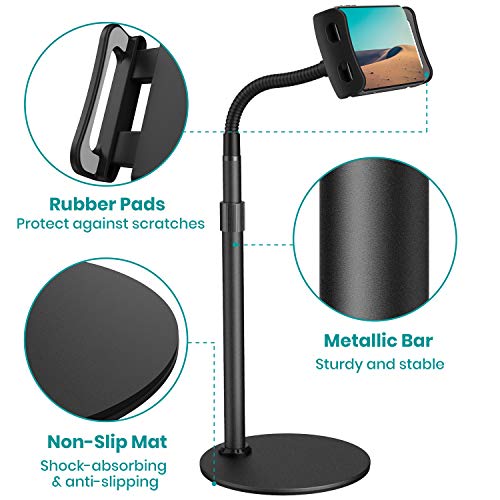 Tablet Stand, Klearlook Height Adjustable Tablet Holder 360 Degree Swivel Rotation Flexible Arm Cradle Mount Dock for 4.7-12.9 inch (i) Phone/(i) Pad/Nint/endo Switch/eBook Reader