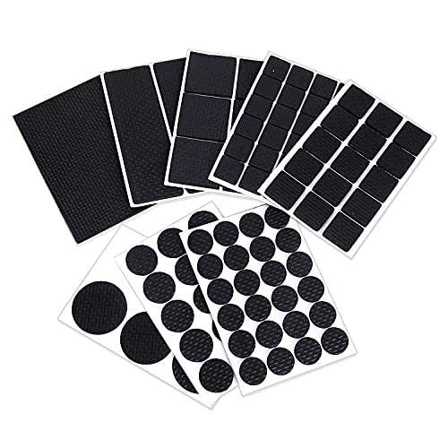 VIKEMIA Furniture Pads, Anti Slip Rubber Pads Self Adhesive Furniture Grippers Non Slip Furniture Pads for Furniture Legs Anti Scratch Silicone Floor Protectors for Hardwood Floors,95 pcs (Black)