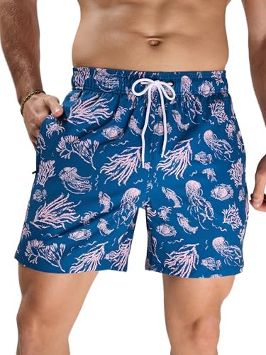 Arcweg Herren Badehose Schnelltrocknend Badeshorts mit Mesh-Futter S-3XL | Atmungsaktiv Elastischer Schwimmhose Kurz Für Strandurlaub & Freizeit