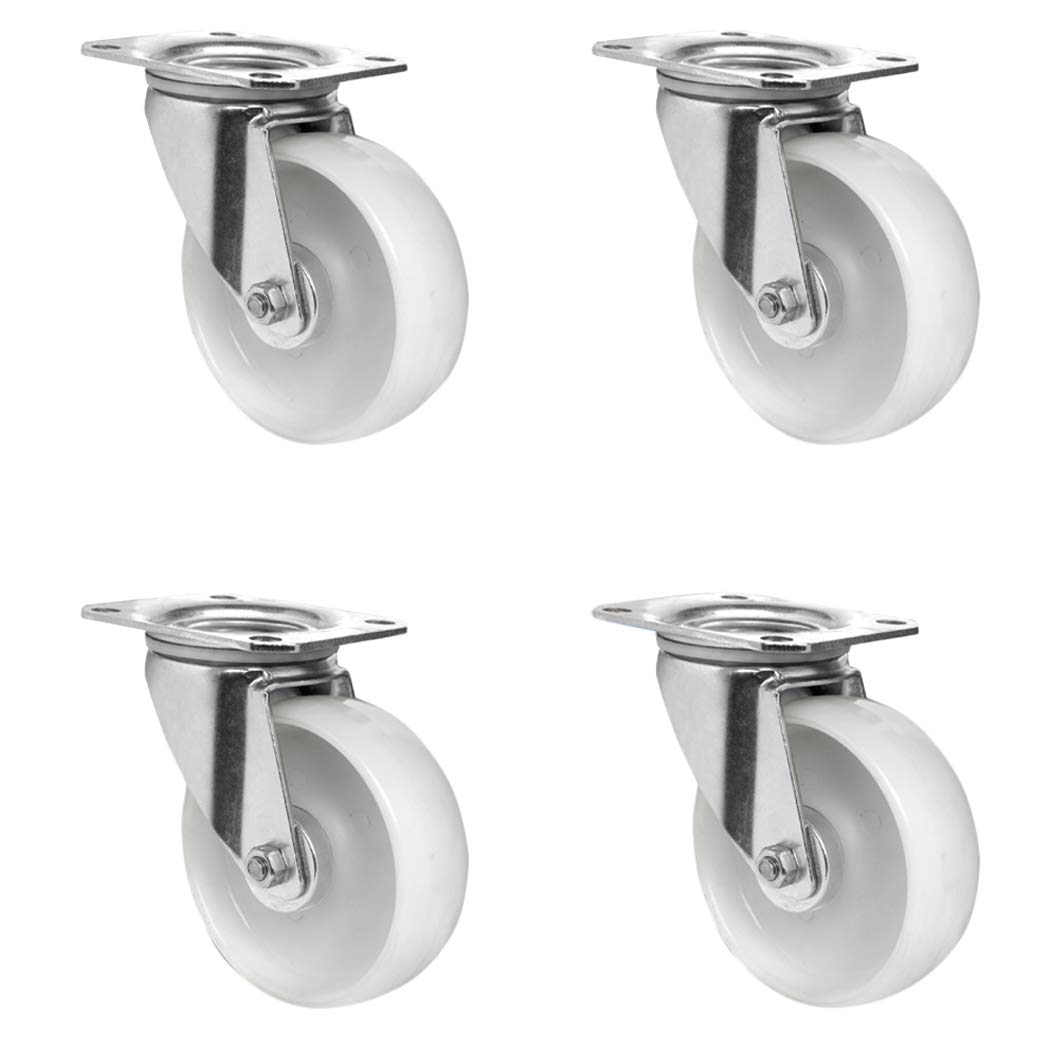 SETSBSB125N0N0R1W Rollensatz 4 Lenkrollen, Polyamid, Durchmesser 125 mm, Transportrollen, Kunststoff, Rollenlager, Traglast 600 kg (4-er Pack)