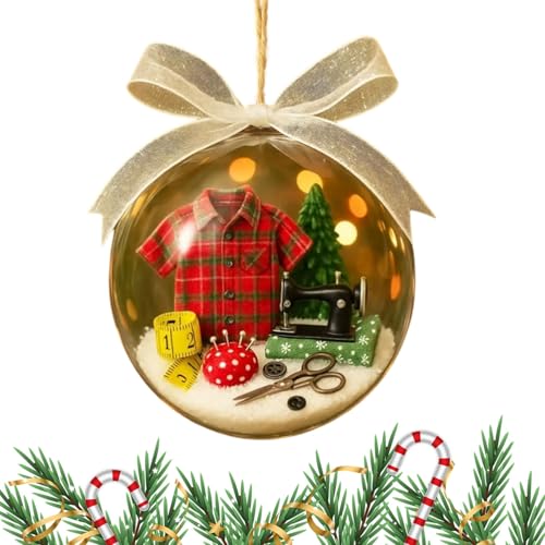 Quorvex Bola de Nieve Navideña de Bordado - Navideños para Árbol De Navidad con Bola De Nieve - Decoración para Paredes Puertas Ventanas Chimeneas Y Barandillas De