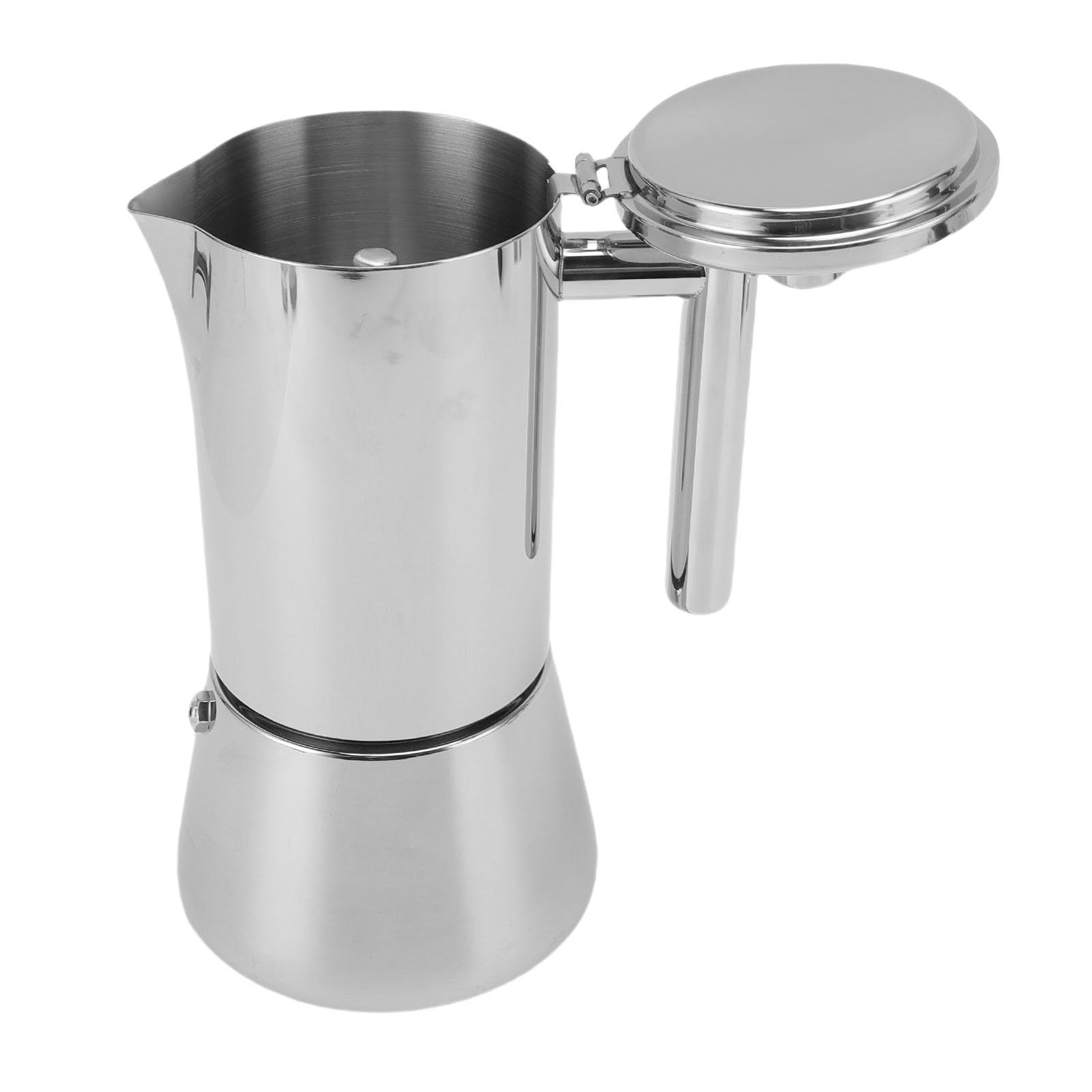 Naroote de Inducción de 6 Tazas, Máquina de Estufa de Acero Inoxidable, Olla Italiana para Reuniones de Fiesta en Casa, Apta para Todas las Placas, 7,9 Oz