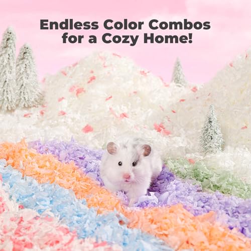 Image of Hamster Bedding 50L Guinea Pig Paper Bedding Odor Control 99% Dust-Free | Small Pet Bedding Natural Paper Expands 5X Soft Dust-Free Unscented Support Burrowing, Nesting, Easier Daily Cage Care