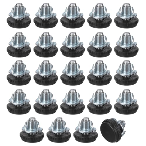 Image of M METERXITY 24-Pack Furniture Feet, 5 /16 inch-18 Thread w /T-Nut Kit Adjustable Furniture Levelers, Adjustable Leveling Feet Supports 7920LBS for Tables /Cabinets /Large Base Supports [Black]