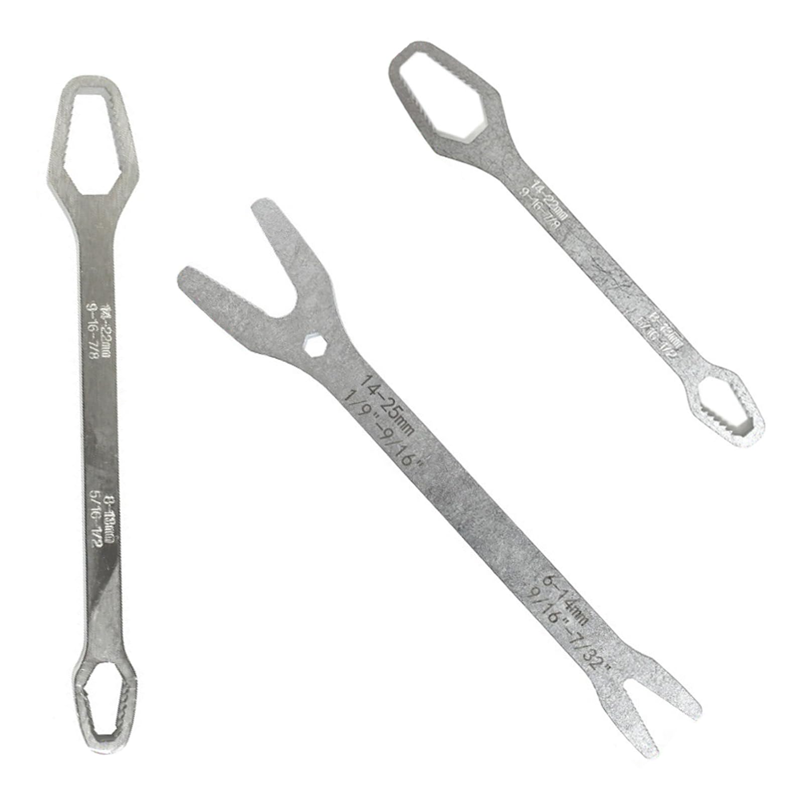 Hdoytxxm Silver Auto Tightening Wrench Set Of 3 Heavy Duty Carbon Steel Tool Double Head For Mechanics And Enthusiasts Repair Auto Adjusting Set