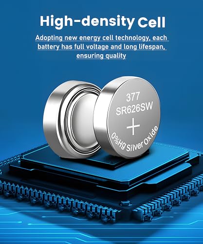 YKM 377 SR626SW Watch Battery LR626 377/376 V377 377a AG4 1.55V Silver Oxide Button Batteries 10 Pack