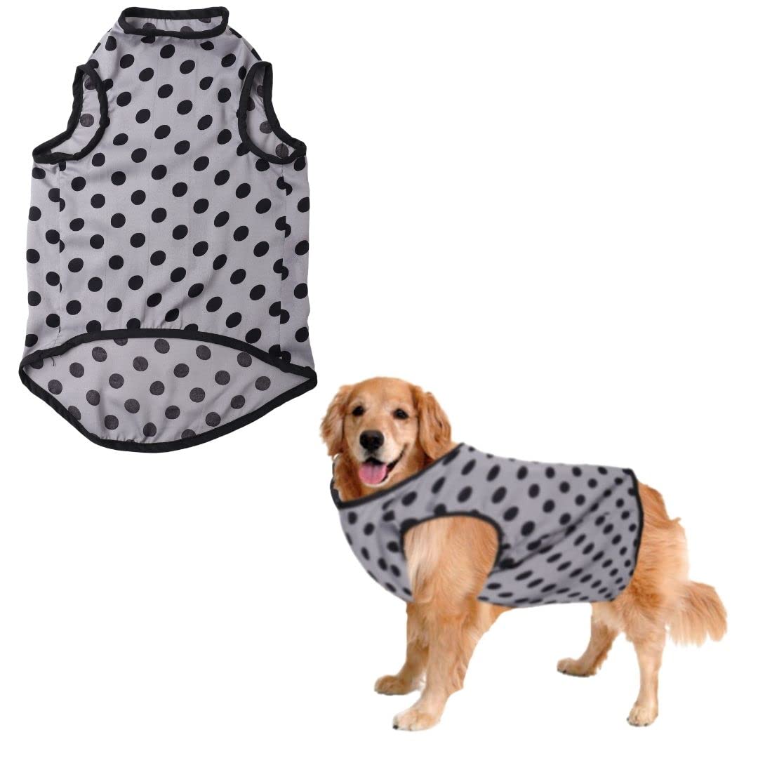 Sage Square Funky Soft Material Dog T-Shirt | Cool/Funky Print Pet | Soft Light Weight | Comfortable & Breathable Dog Clothing | Trendy Vest Outfit (XSmall - 12inches, Polka Grey) (B0BNJ9B37T) Amazon Price History, Amazon Price Tracker