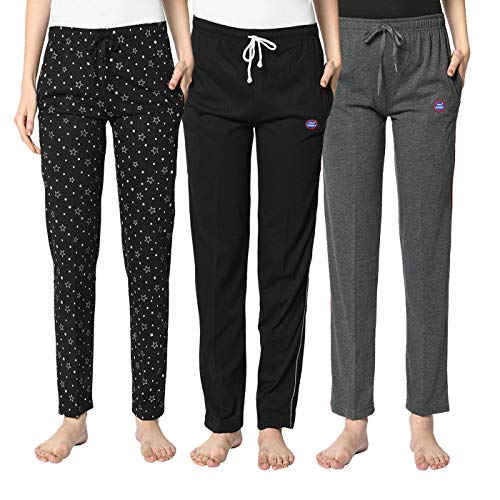 Image of Mack Jonney Women's Cotton Regular Fit Track Pants | Lower |Pajama |Lounge Pant for Women (Pack of 3)-Vj-Mtp-Group01