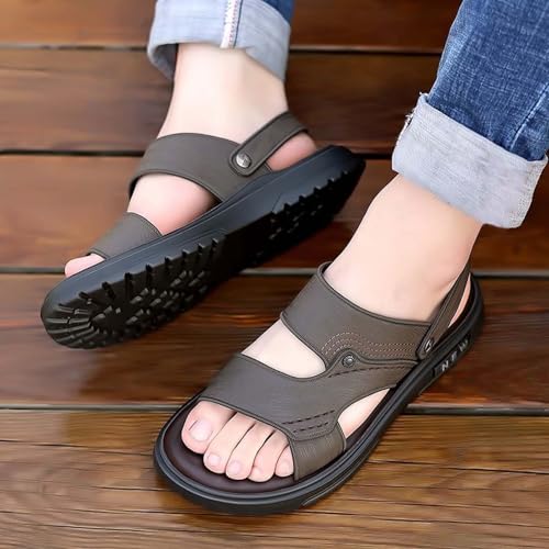 Men's Summer Casual Open Toe Flat Sandals Breathable Comfortable Slip On Walking Shoes for Beach Driving Daily4