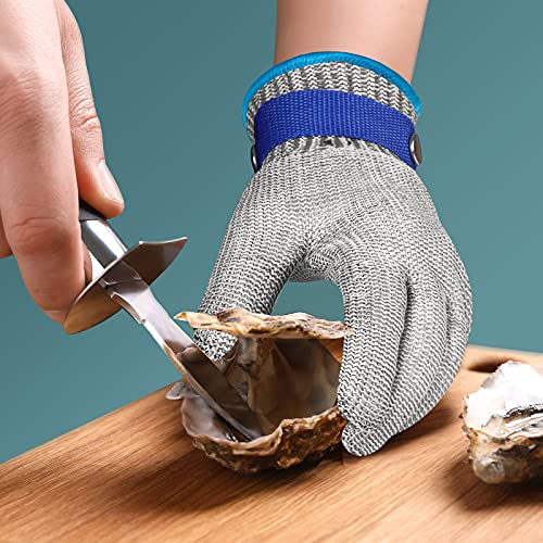 Tairoad Cut Resistant Glove Level 9 Cutting Glove Stainless Steel Wire Mesh Metal Glove For Kitchen, Garden, Durable Cut Glove For Men Or Women (Large) #TOP4