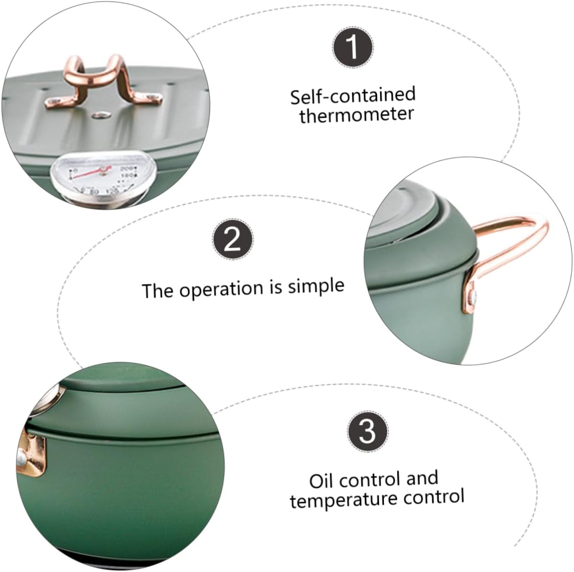 Tempura Deep Fryer Stainless Steel Pan with Thermometer Non Stick Oil Frying Pot for Home Cooking Safe Efficient Design for Fried Chicken Fish and French Fries