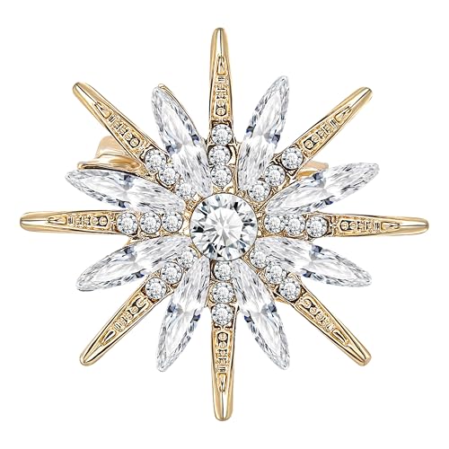 Broche strass cristal fleur 3D pour raviver un manteau terne sans acheter de nouveaux habits