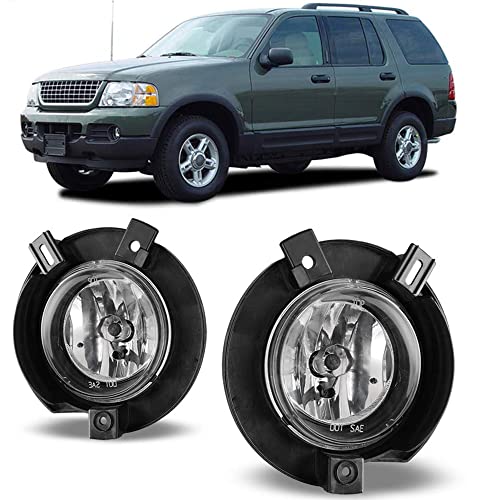 CPW Fog Lights Assembly Compatible with [2002 2003 2004 2005 Ford Explorer] Driving Fog Lights