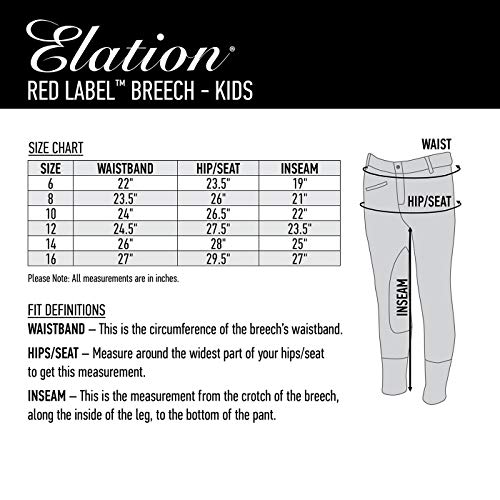 image for ELATION Kids Riding Breeches Girls & Boys Red Label – Pull On Kids R