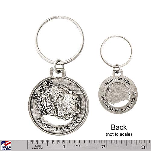 Newfoundland Keychain, Dog, Pewter, D126KC, 1 1/2", 100% Handmade in the USA, Pet, Tag, Metal, Keychain, Key Chain, Key Ring, Key Fob, Gift, Over 90 Dog Keychains2
