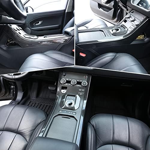 DIYUCAR ABS Plastic Center Console Gear Shift Side Decoration Strip Trim for Land Rover Range Rover Evoque 2012-2018 (Carbon Fiber)