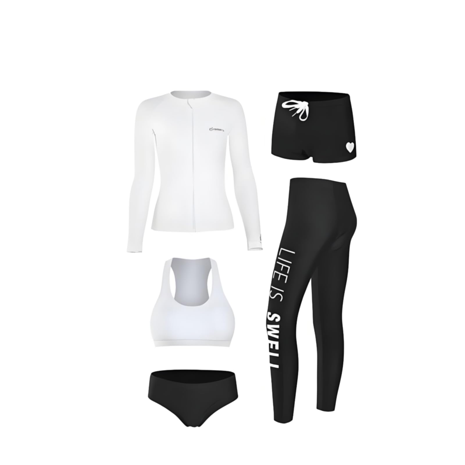 Women's Swimsuit, Sun Protection, Two Piece Set, Athletic, for Beach White L|Clothing Shoes & Accessories| Womens Clothing| Swimwear-picture-36