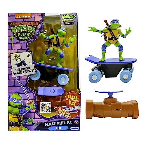 Teenage Mutant Ninja Turtles Toy, Leonardo Half Pipe RC Skate Vehicle, 2.4 GHz Skateboard controller
