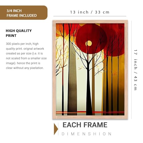 Image of kotart Paintings Modern Art Wall Decor Framed Wall Painting for Living Room, Bedroom - Framed Wall Decor Paintings with Frame - Painting for Wall Decoration Set of 3-D (Art 5, 13x17 inch)