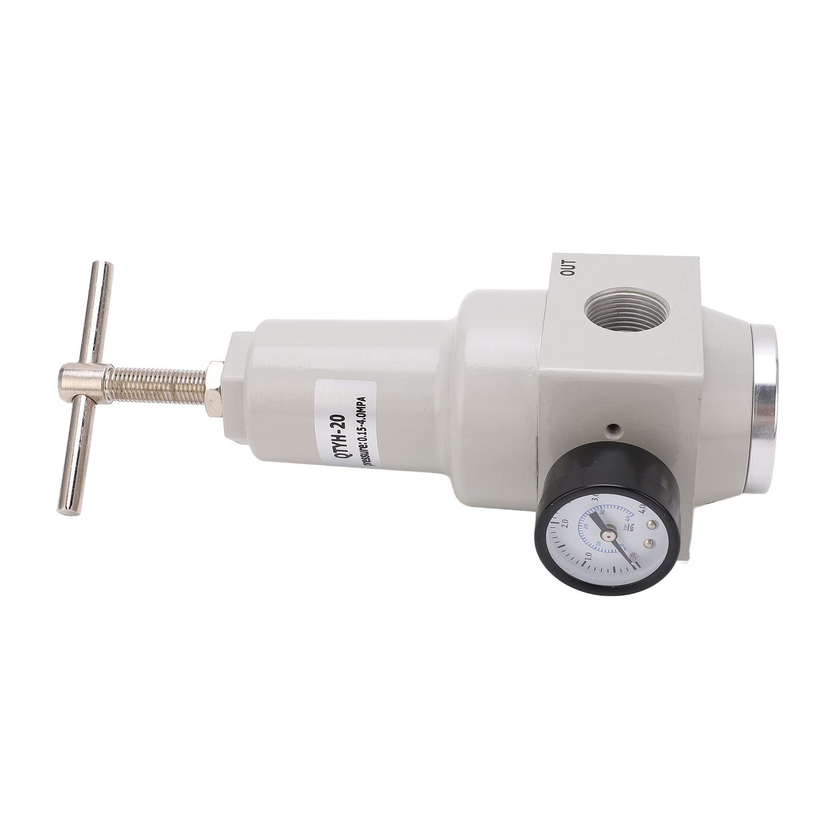 Regulador de presión de aire con válvula de alivio automática, válvula de control de presión de aleación de aluminio con manómetro de alta precisión para sistemas neumáticos, (CANTIDAD-20)