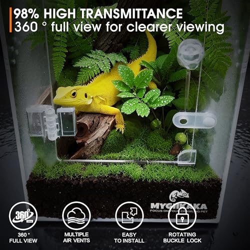 Image of MYGIIKAKA Jumping Spider Enclosure Accessories, Tarantula Spider Box, Bug Cage, Praying Mantis Habitat Enclosure, Snail Insect Terrarium, Caterpillar Habitat (6x6x12 inch)