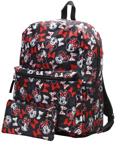 Fast Forward Disney Minnie Mouse Kids Backpack for School - 16' Girls Backpack Bookbag for Preschool Kindergarten Elementary, Size One Size, Minnie Allover