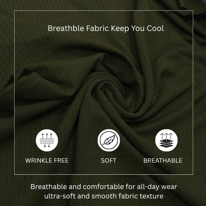 Image of GRECIILOOKS Men's Formal Button Down Shirt - Slim Fit Polycotton Shirt's for Men | Textured Full Sleeve| Business & Meeting Ready (Available in Plus Size)