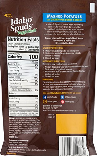 Idaho Spuds Veggie Mash, Cauliflower Butter & Herb Mashed Potatoes, 10 Count