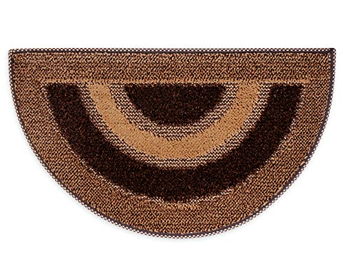 emmevi Paillasson en velours avec demi-lune en caoutchouc antidérapant pour intérieur et extérieur 40 x 70 cm Modèle Or 2 Demi-Lune 40 x 70 cm marron