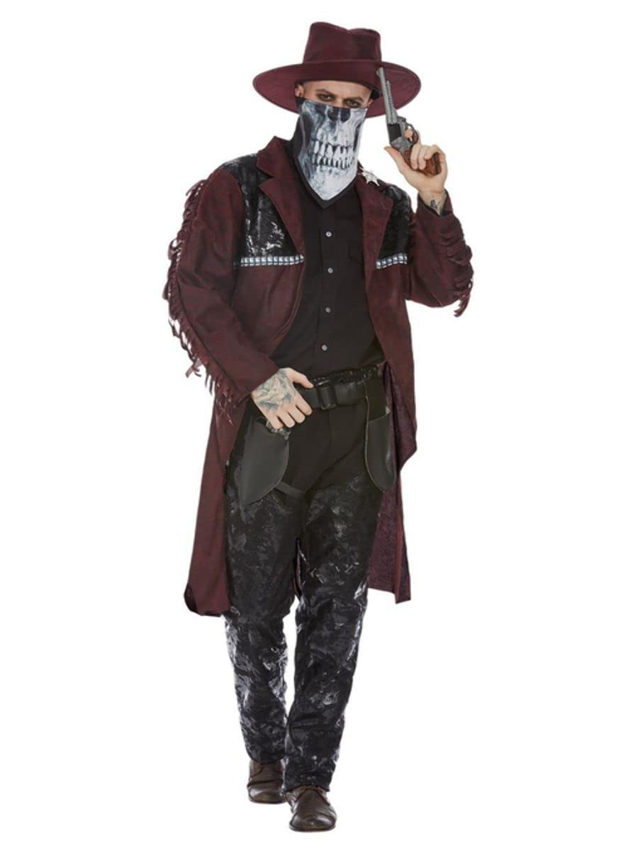 Smiffy's Smiffys Deluxe Dark Spirit Western Cowboy Costume Smiffys - Disfraz de vaquero occidental de espíritu oscuro Hombre