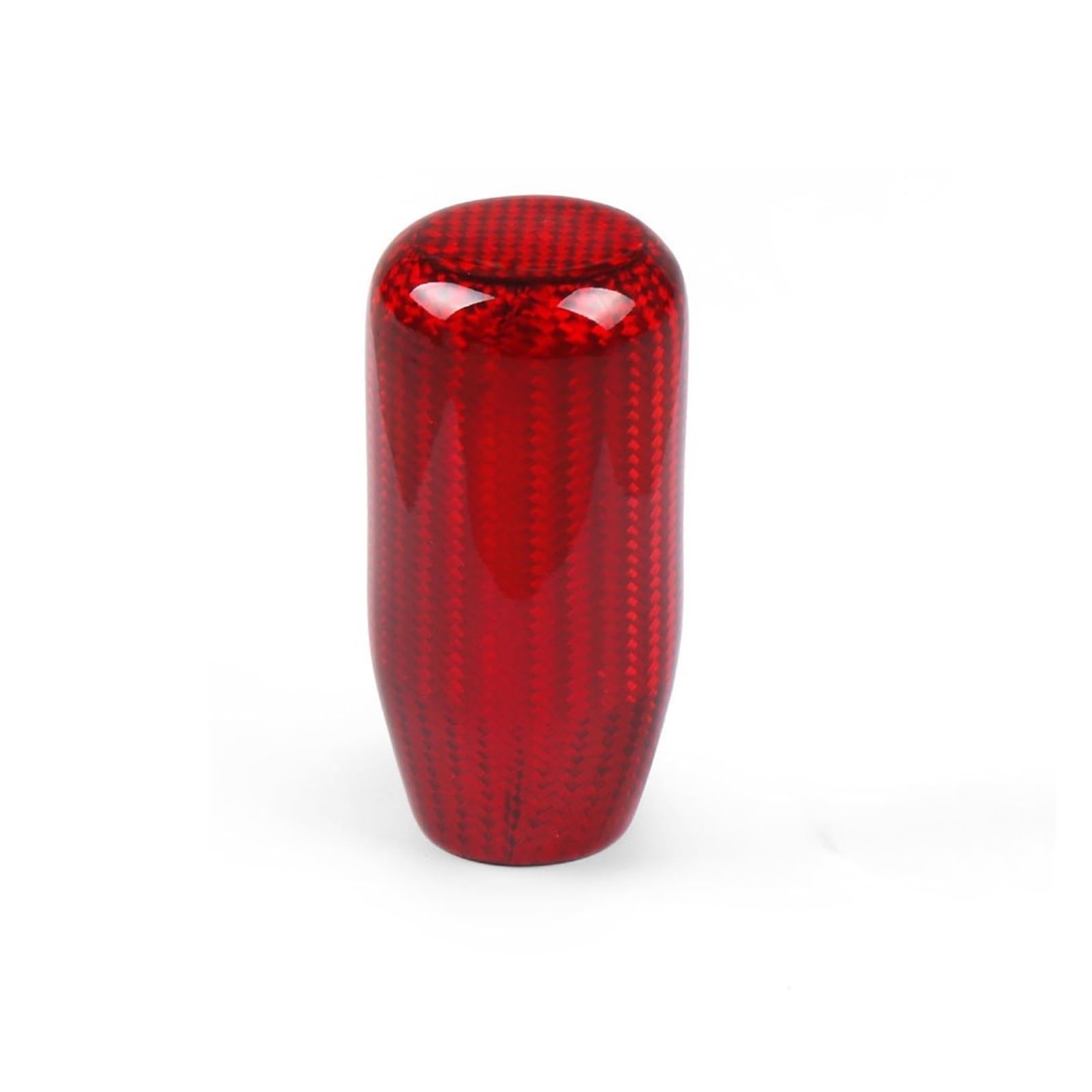 KOEHXJ Shift Gear Knob Cover Carbon Fiber Gear Shift Knob Manual Transmission Shifter Lever Round Ball Shape Handle(73MM red)