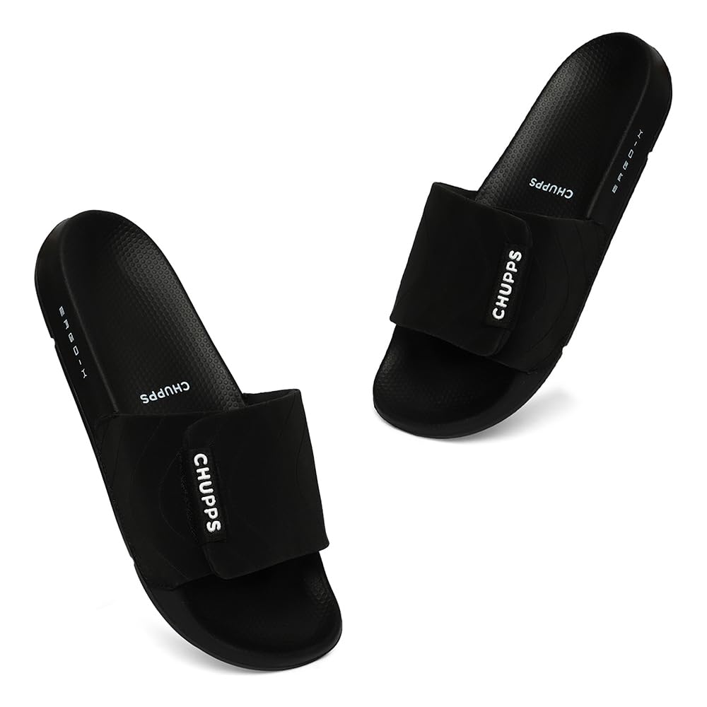 chupps Bandwidth Flow Slider for Men | FOAM6 Upper Technology, 6mm Foam Snug Fit | ERGOX Plus Contoured Cushioned Footbed | Super Comfortable Flip Flop Slippers for Casual and Outdoor Wear-picture-34