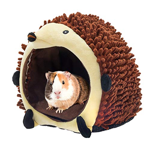 PAWCHIE Guinea Pig Bed - Small Animal House, Cotton Warm Cave Bed Nest Anti-Slip Comfortable Cage with Waterproof Cushion for Chinchilla Hedgehog Hamster