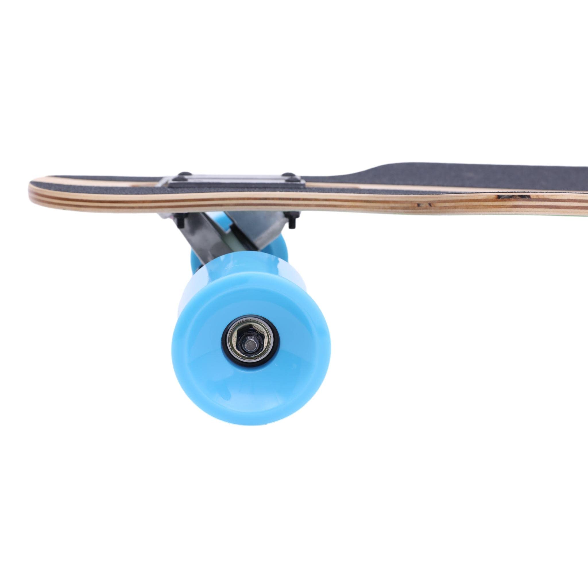 Longboard 92 cm para Freestyle y Freeride Nature - theLongboarder| Ejes de Aluminio Drop-Through 180 mm | Ruedas Poliuretano 70x51 mm | Rodamientos ABEC-7 | Ideal para Adolescentes y Adultos