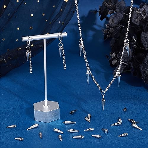 UNICRAFTALE 30pcs Stainless Steel Cone Charm 3 Sizes Punk Style Charm Spike Pendants Dangle Charm for Necklace Earring Bracelet Jewelry Making - Image 2