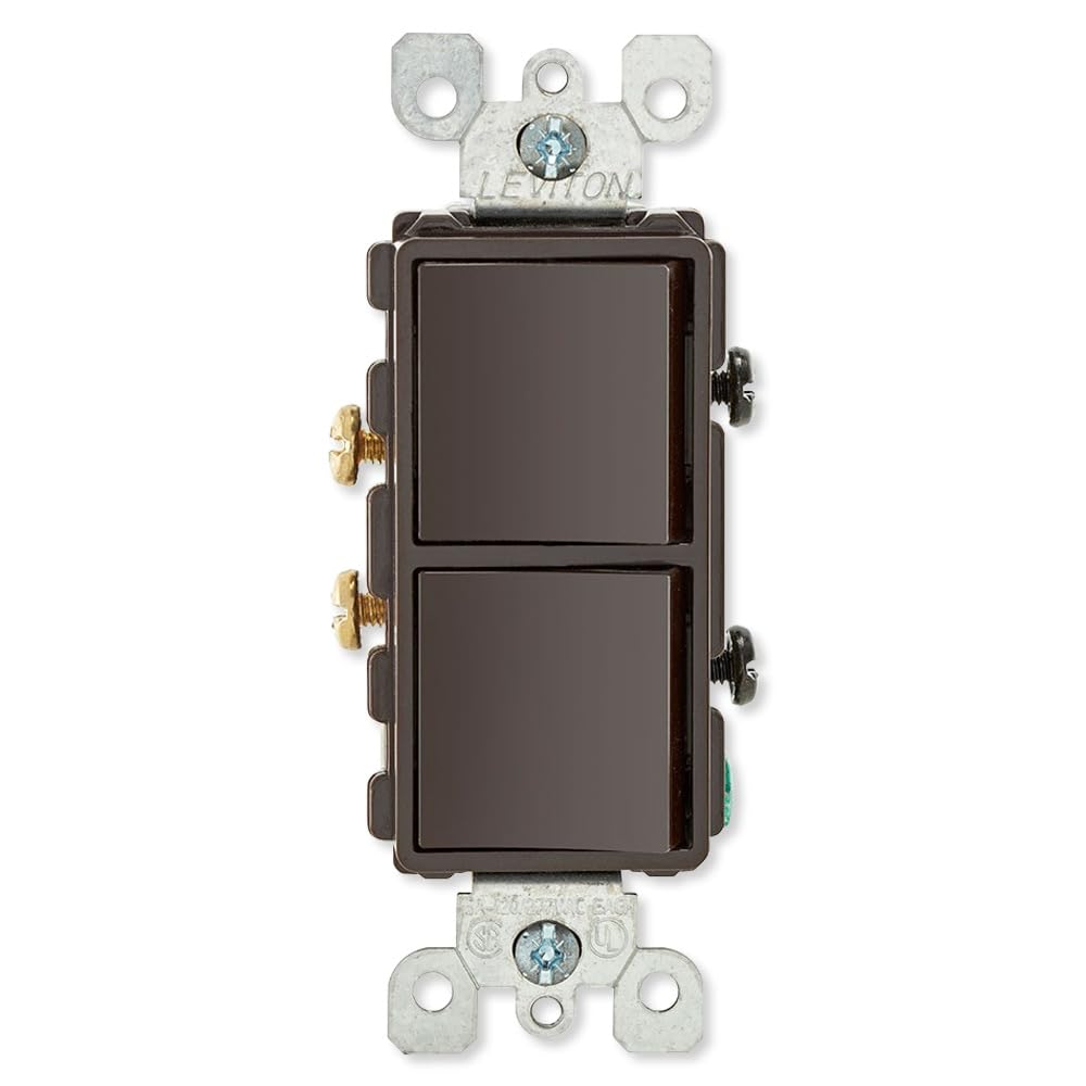 Leviton 5634 BR Combi DEC 2SW SP 15A120/277VAC