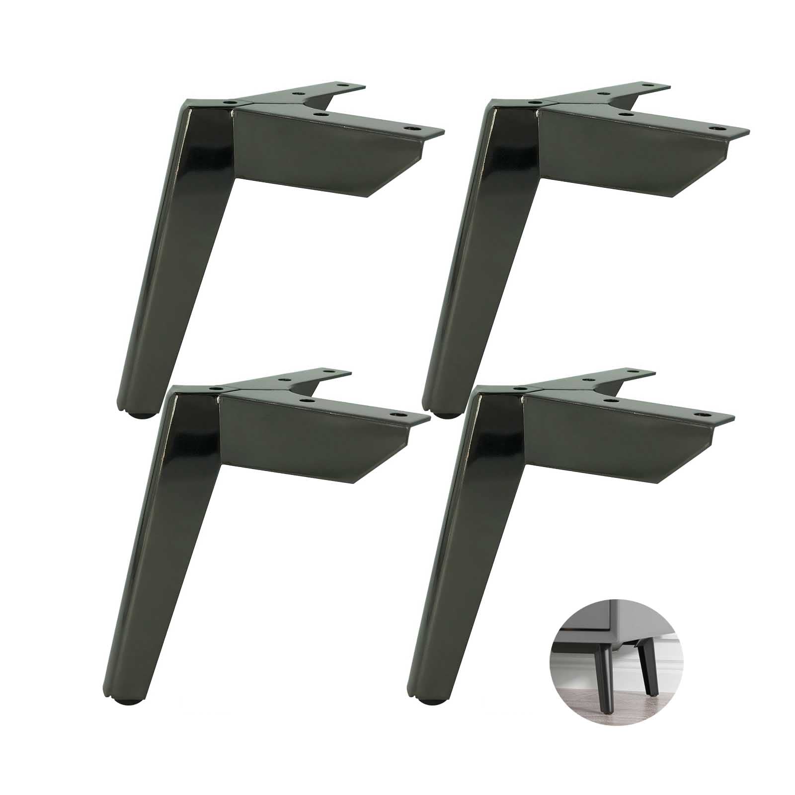 4 Gambe per mobili triangolari, Gambe per Tavolo in Metallo per mobili Fai da Te Resistenti, Gambe per divani Moderni in Metallo per armadi, divani, tavoli, divani, sedie (Altezza 10 cm, NER