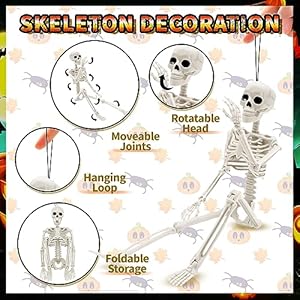 6pcshalloweendecoration16smallposeableskeletonfullbodywithmovablejointsforgardengraveyardhauntedhousepartyhomepropsdecor Urban Country Home Decor 6 pcs halloween decoration 16 small poseable skeleton full body with movable joints for garden graveyard haunted house party home props decor urban country home decor