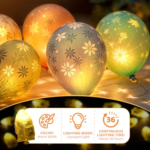 Image of LIHAO 30PCS Mini LED Lights, LED Balloon Light Up Balloons for Party Decorations, Party Lights for Paper Lanterns Birthday Party Wedding Bedroom Halloween Christmas Decoration - Warm White