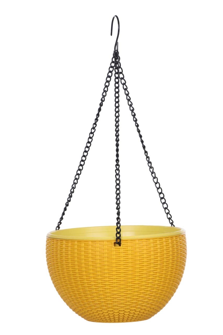 AASHU Self Watering Hanging Pot,Flower Pots for Balcony,Hanging Planter Pot with Chain,8.5 Inch, Yellow, 1 Piece (B07Z2VJ28R) Amazon Price History, Amazon Price Tracker