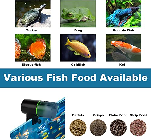Image of Automatic Aquarium Fish Feeder: Hassle-Free Vacation Feeding with Manual /Auto Modes, Adjustable Portion Dispenser, Moisture-Proof Design, 2 Fixing Options - 0.05 Gal Capacity (Pack of 3)