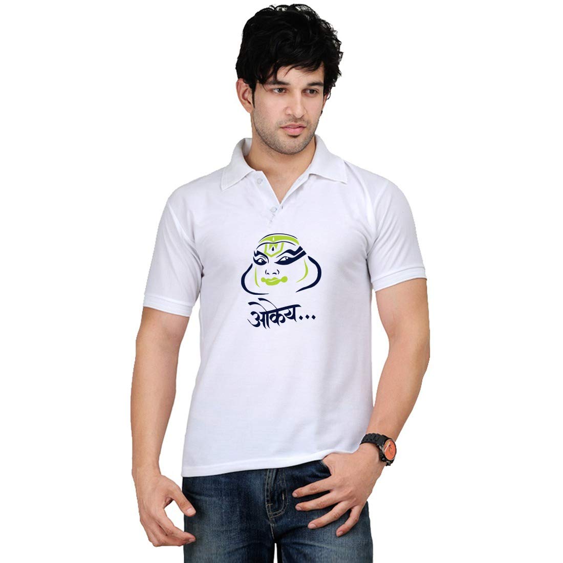 Boru Creation Printed Polo Neck Men's Tshirt
