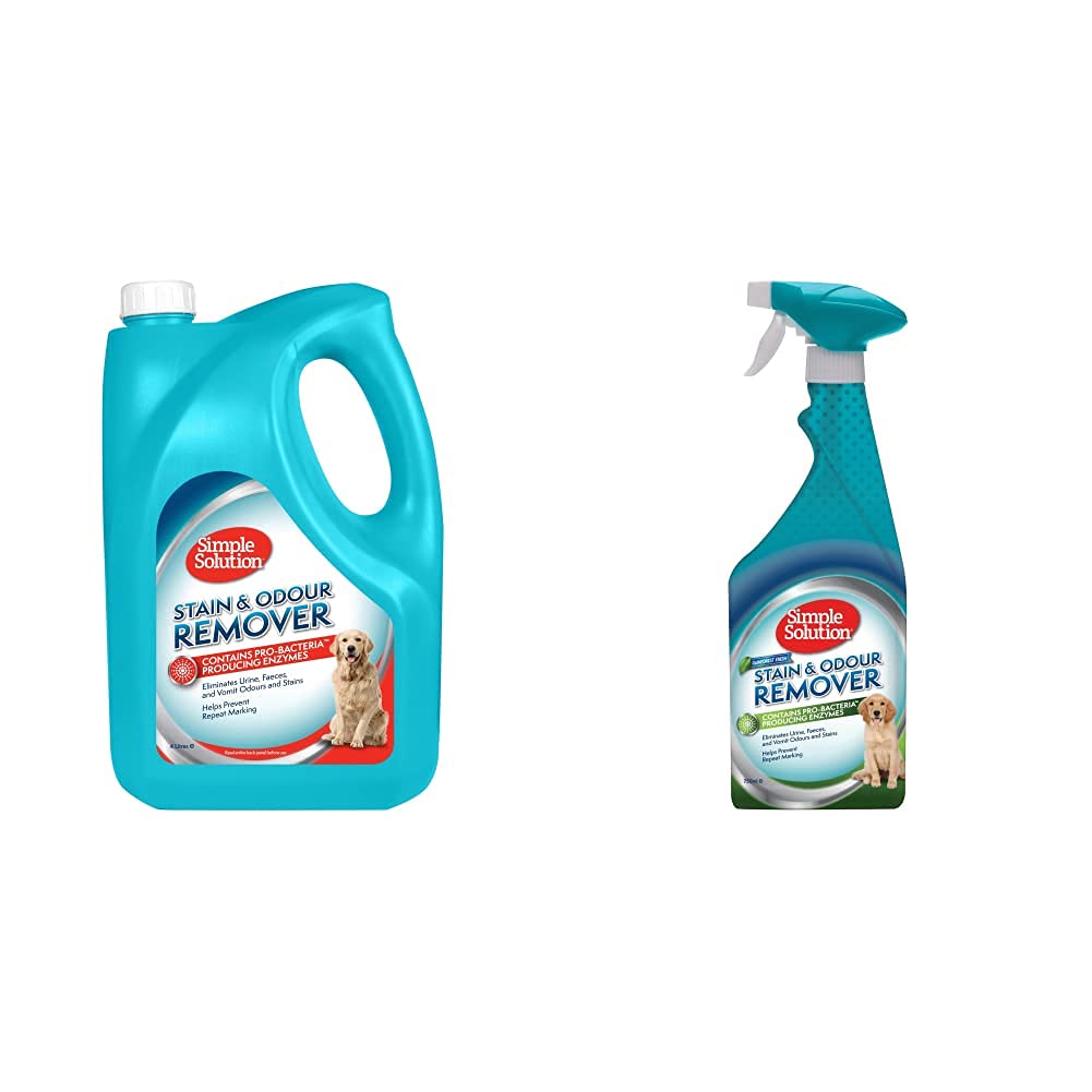 Dog Stain and Odour Remover, 4L & Pet Stain and Odour Remover | Enzymatic Cleaner with Pro-Bacteria Cleaning Power |Rainforest Fresh