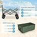 EVLIQUIL Beach Wagon,Collapsible Foldable Wagon Cart with Big Wheels,Utility Folding Grocery Lounge All Terrain Wagon with Side Pocket and Brakes for Sand Camping Sports Outdoor(Green).