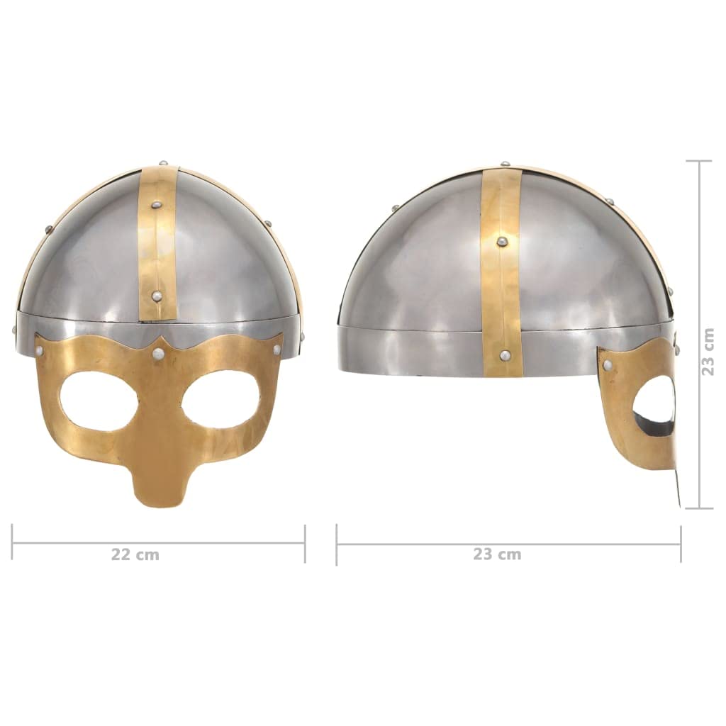 Genérico Réplica de Casco Vikingo Antiguo Larp Acero Plateado,Arte y Ocio,Hobbies y Artes Creativas,Coleccionables,Armas coleccionables-286236