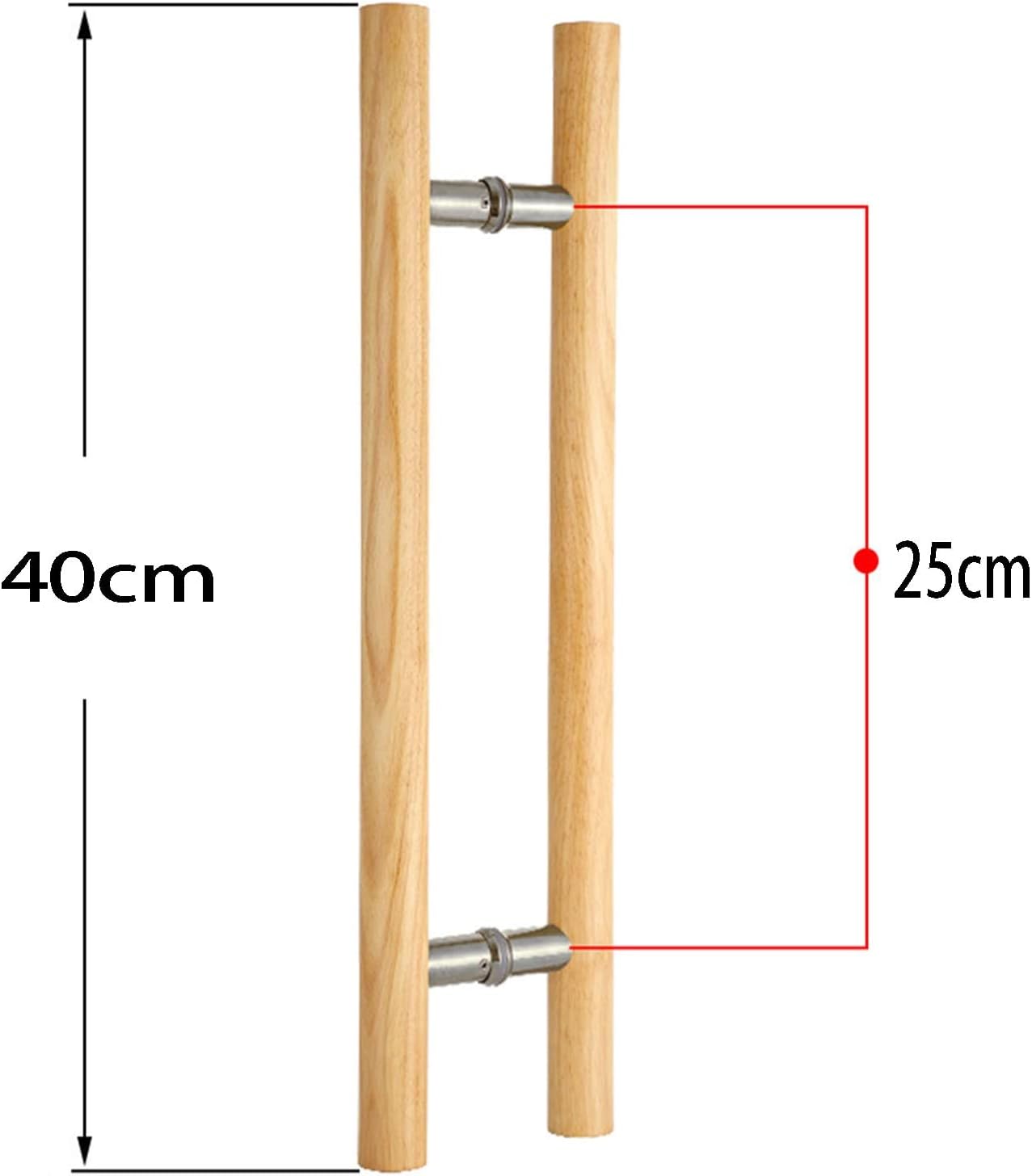Solid Wood Handle Set Glass Door Handle Wood Handle for Sauna Room Modern Hardware Pull Handle Push Pull Door Handle (40x25cm)