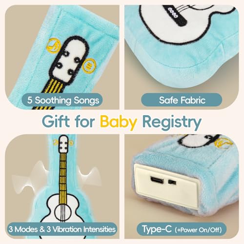 CHICWAY Baby Vibrating Soother, 3 Vibration Modes 5 Soothing Sounds for Colic Calm, Crib Vibrating Soother, Bassinet Vibrating Soother, Newborn Essential, Baby Shower & Registry Gift - Image 5