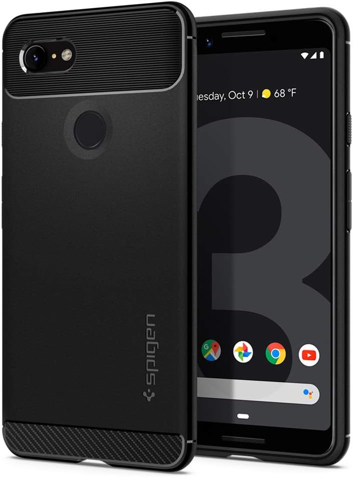 Spigen Rugged Armor designed for Google Pixel 3 case cover - Matte Black